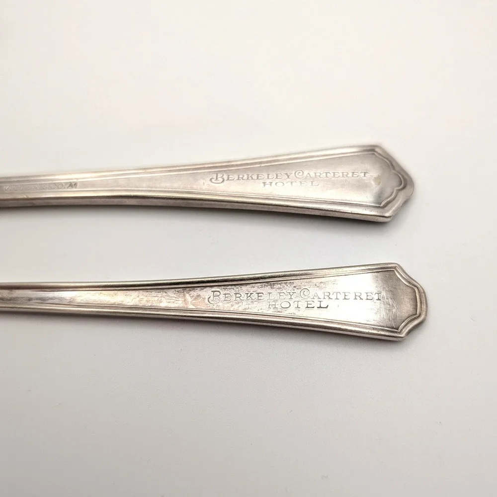 Victor S Co Berkeley-Carteret Hotel Silverplate Cocktail Forks Set of 2 6